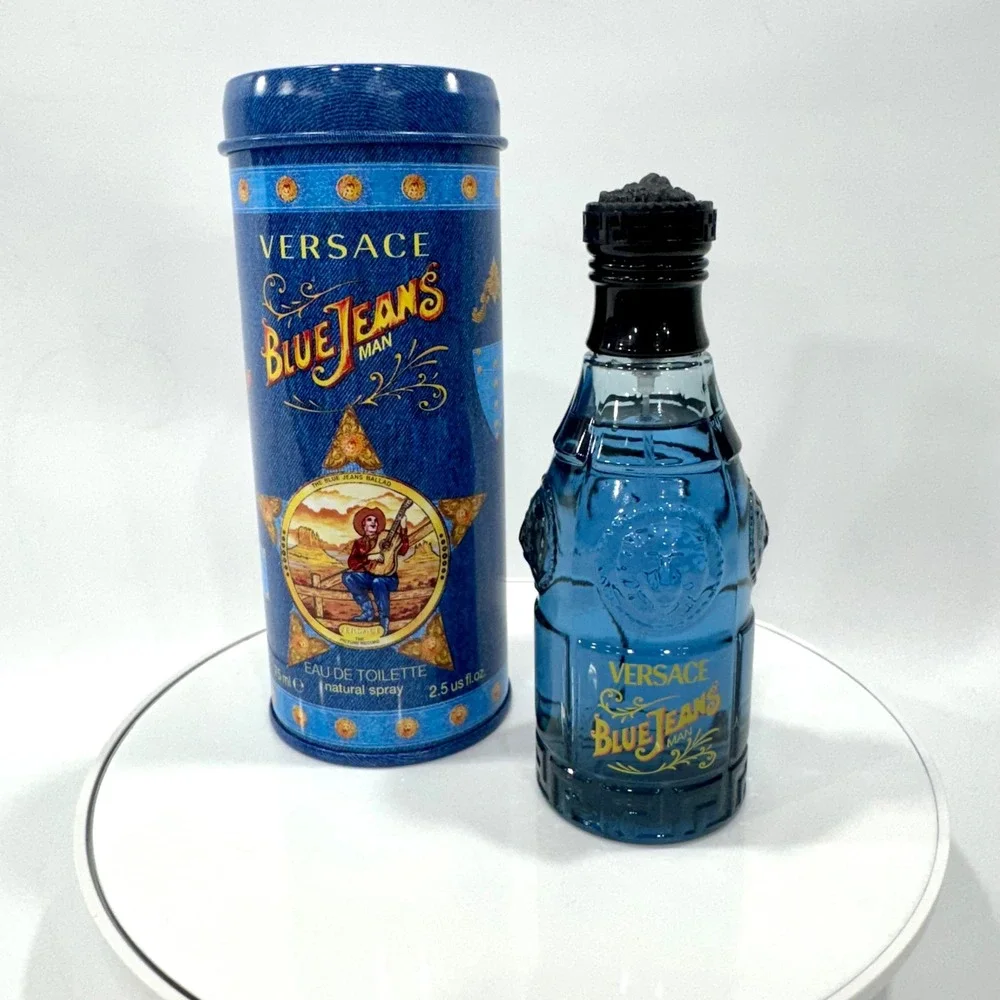 Versace Blue Jeans Man Eau de Toilette 75ml 2.5oz Natural Spray with Tin New